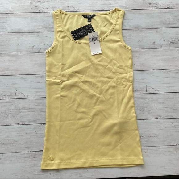 Ralph Lauren Cotton-Blend Tank Top Yellow Size Small minimalists quite luxury - Picture 4 of 5